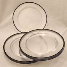 Clear Charger Plates With Black Trim - 12 Inch - 25 Pack - Disposable -