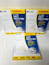 LOT OF 3 C-Line Standard Weight Top Loading Sheet Protectors