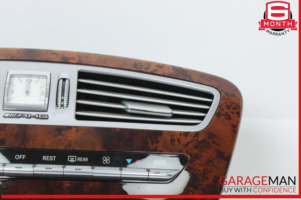 07-14 Mercedes W216 CL65 AMG Front Center Dash AC Control Panel w/ Clock OEM - Image 3 of 4