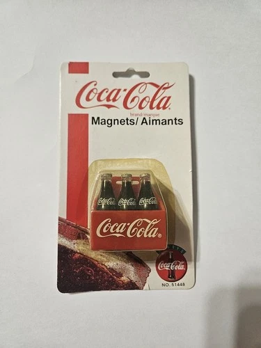 Vintage 1995 Coca-Cola Coke Bottles 6 Bottle Pack Fridge Magnet 51448 NEW