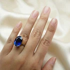 24K Gold 925 Sterling Silver Handmade Ring Dazzling Royal Blue Tanzanite 13.25Ct