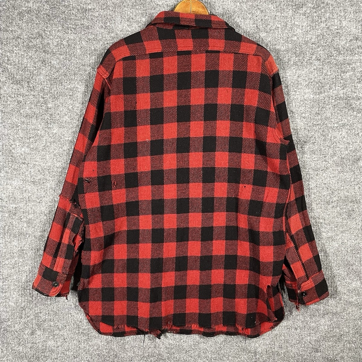VINTAGE 30s 5 Five Brother Half Zip Flannel Shirt Large Wool Chin