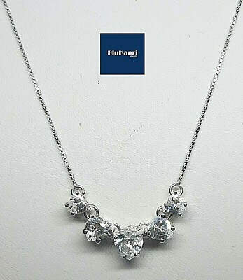 Collana Argento 925 placcato oro charm zirconi elegante - Jewels