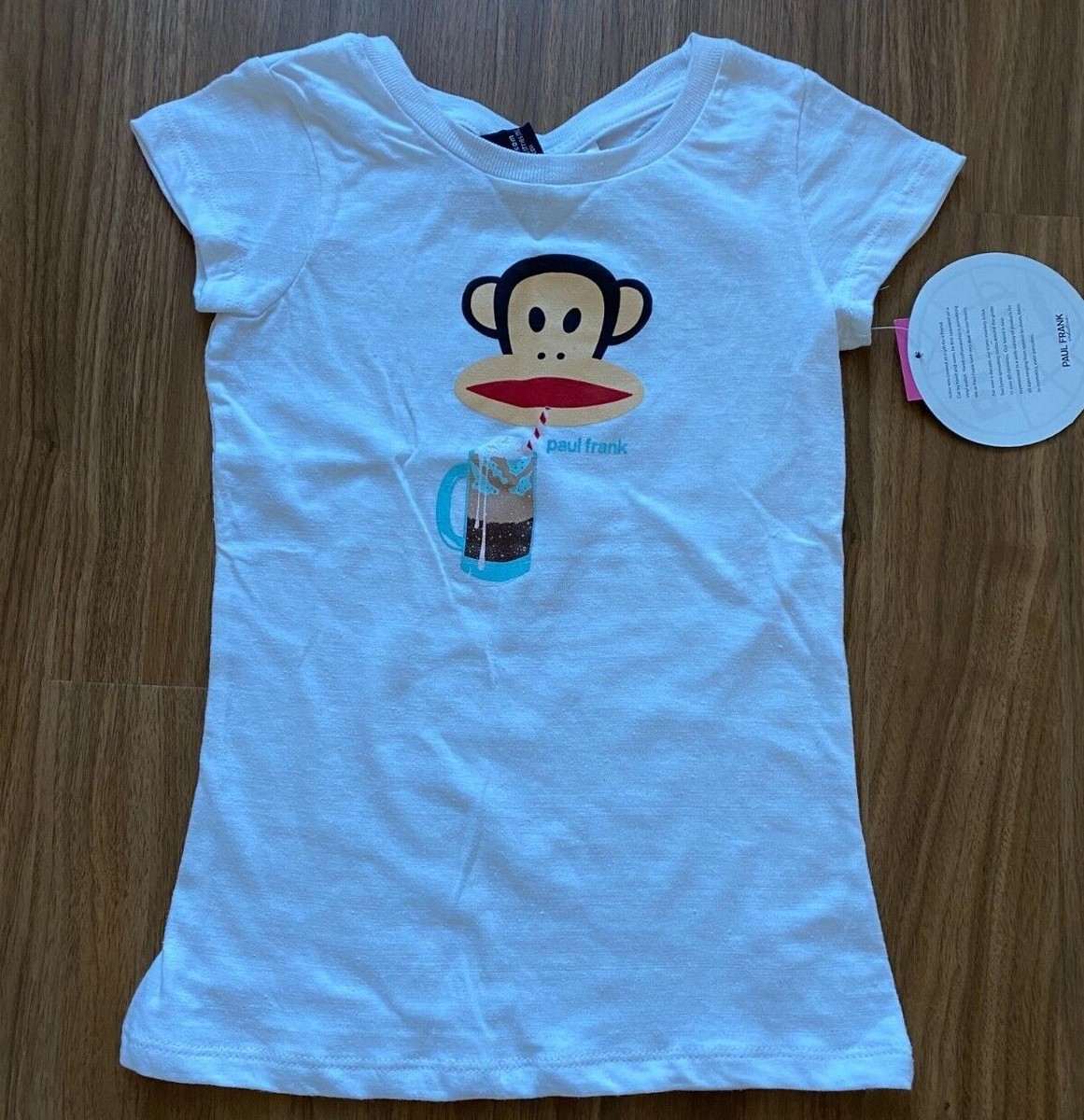 GIRLS PAUL FRANK T SHIRT WHITE -MONKEY SIZES OR - Main Image