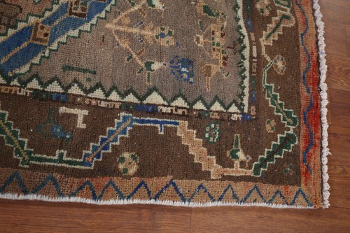 Vintage Rust Handmade Wool Bakhtiari Area Rug 5x10 Tribal Traditional Carpet - Picture 15 of 22