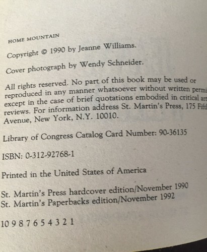 Jeanne Williams Home Mountain 1992 Paperback - Picture 2 of 3