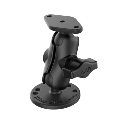 RAM Mount mit kurzem 1'' Kugelarm, Diamant und runden Basen RAM-B-138-A