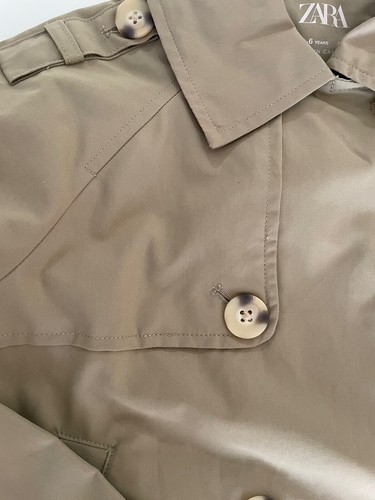 New Zara Kids Girls size 5-6 Yr Olive Green Rare Coat Jacket Trench Spring Fall - Picture 5 of 10