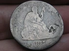 1877 P Silver Seated Liberty Quarter- Philadelphia, About Good Details