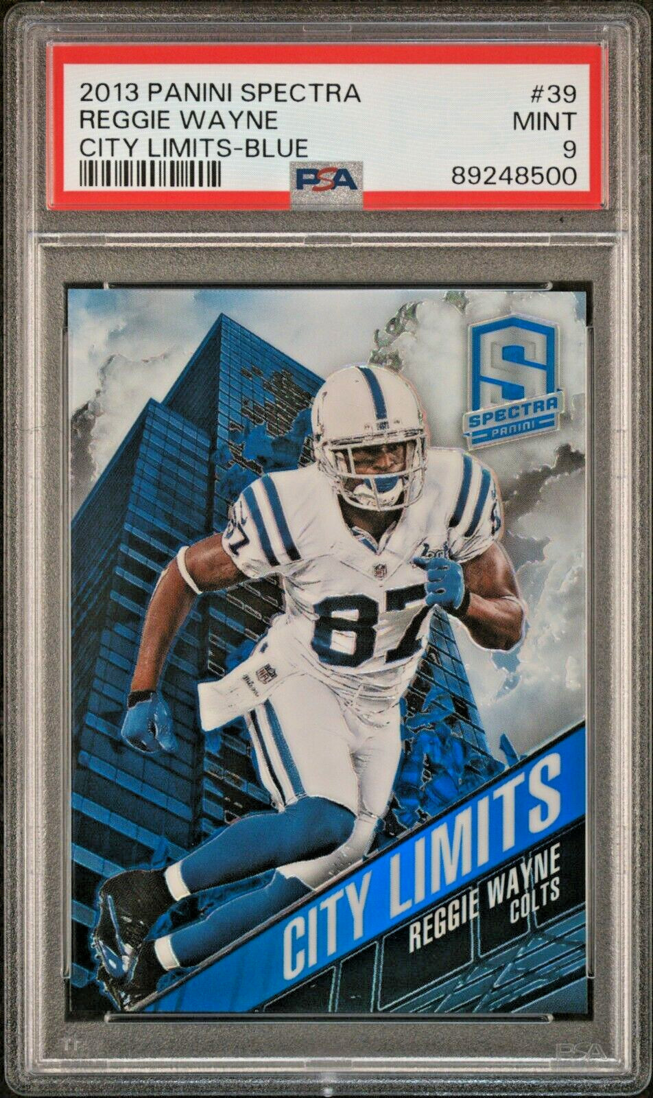 2013 Panini Spectra REGGIE WAYNE City Limits Blue /49 PSA 9 MINT POP 1 Colts view 1