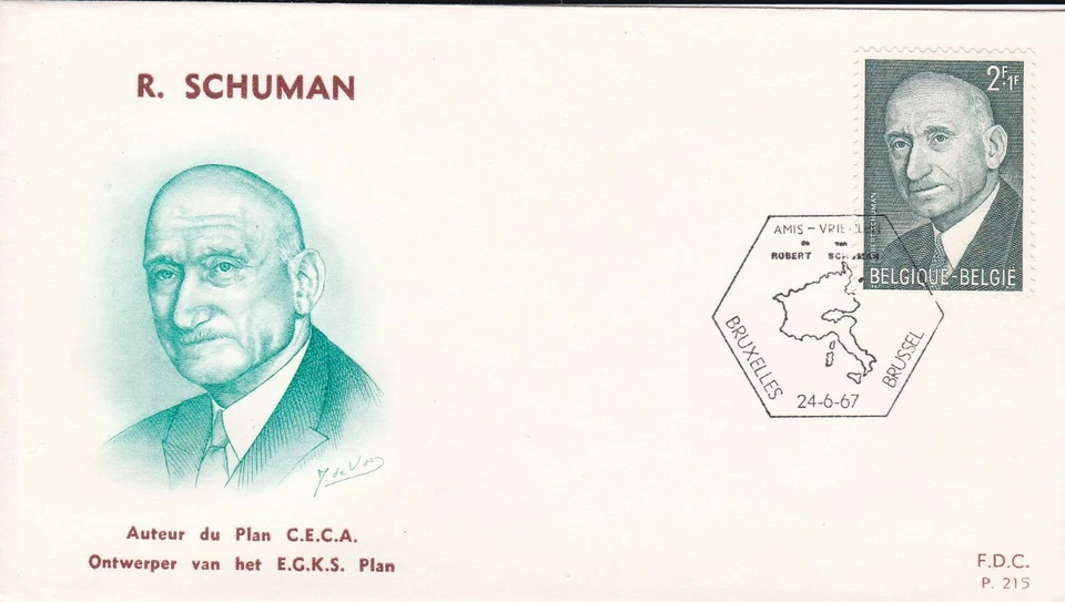 ENVELOPPE - BELGIQUE - R. SCHUMAN - 1967 . - Photo 1/1