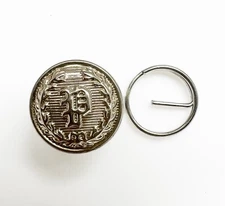 Silver Tone P Police Uniform  Buttons 24 Lot Fasters Set