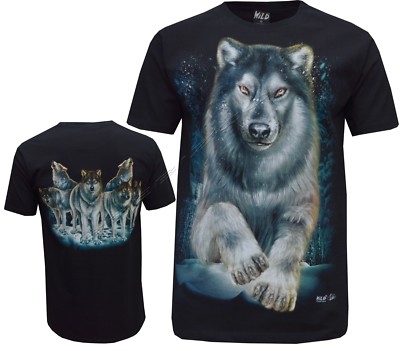 Neu Biker Wolf Adler Indianer rot Indianer T-Shirt Front & Back Print M-3XL