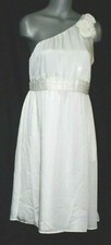 Tevolio Size 12 Wedding White Tea Length Dress Evening Prom Bridesmaid New 