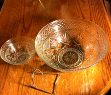 VTG luminary Fine Crystal Three Piece Chip And Dip Set By J G Durand