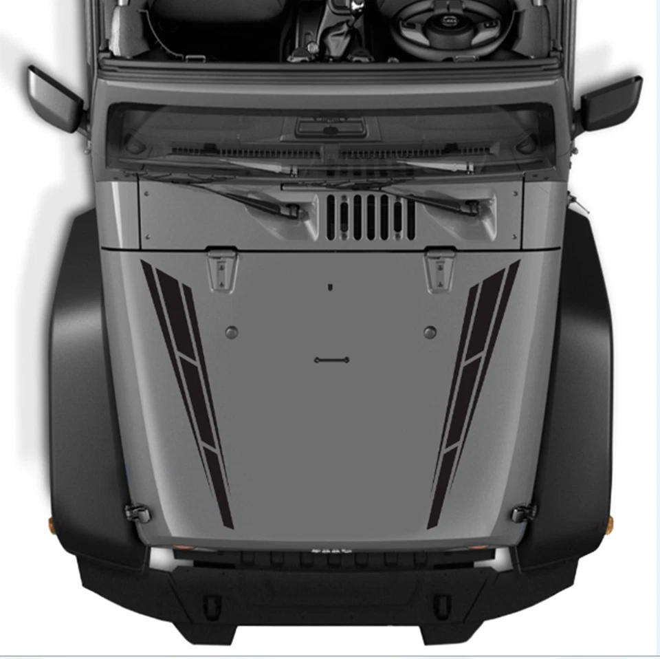 Black Graphics 2PCS Car SUV Hood Decal Vinyl Graphics Side Body Stickers Decals — 第 3/4 张图片