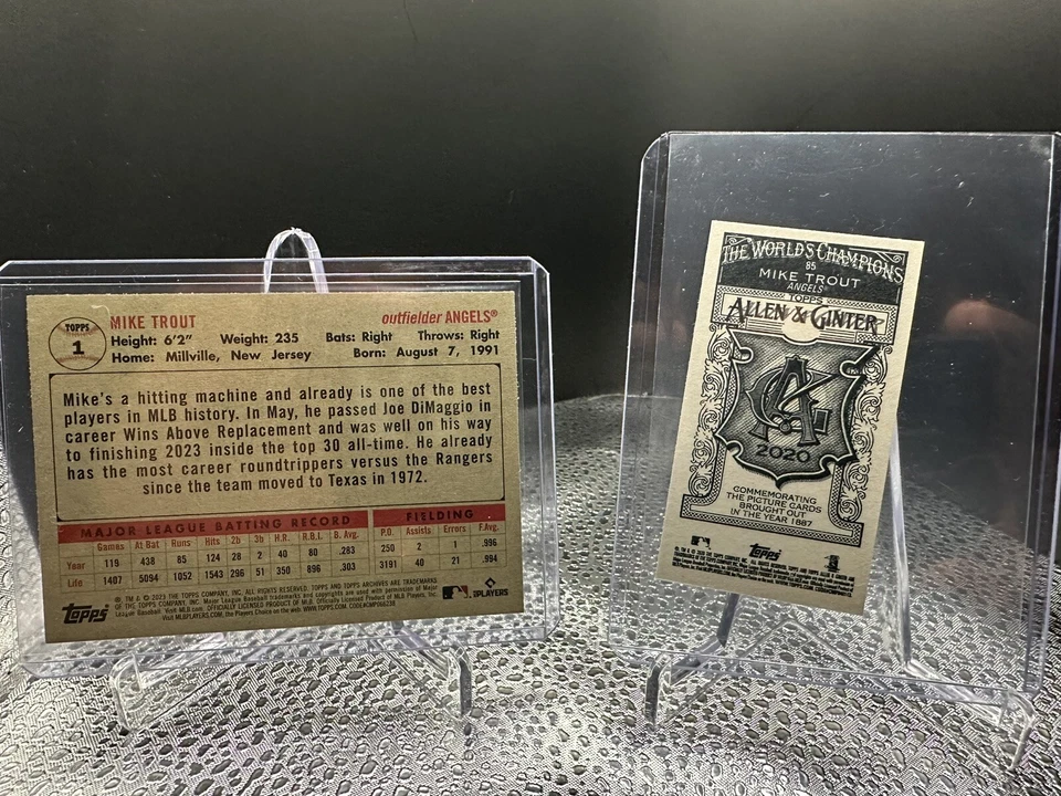 2023 Topps Archive Mike Trout #1 And Bonus 2020 Mini Allen And Ginter #85 - Image 2 of 4
