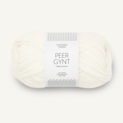 PEER GYNT von SANDNES GARN - HVIT (1001) - 50 g / ca. 91 m Wolle