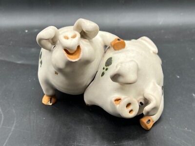VINTAGE BETRUNKEN BESCHWIPST SCHWEIN SCHWEINE ORNAMENT FIGUR