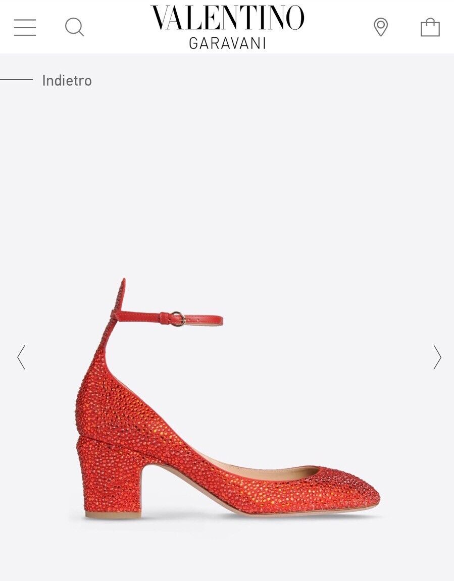 Valentino Garavani Swarovski Crystal Strass Ruby Red Tan-Go Valentino Garavani Swarovski Crystal Strass Ruby Red Tan-Go