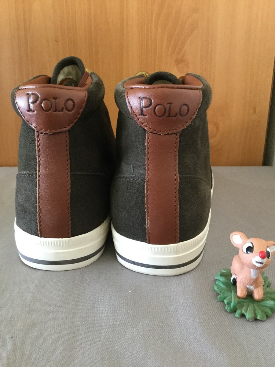 Polo Ralph Lauren ZALE Mens Shoes Mid Top Oil Suede Brown  display picture 1