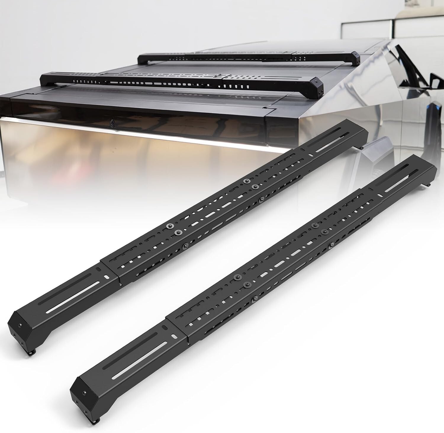 Rear Roof Racks for 2024 Tesla Cybertruck Cross Bars Rooftop Cargo Heavy Duty