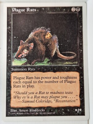 Plague Rats - 5th Edition Core Set - Magic the Gathering MTG Nice!