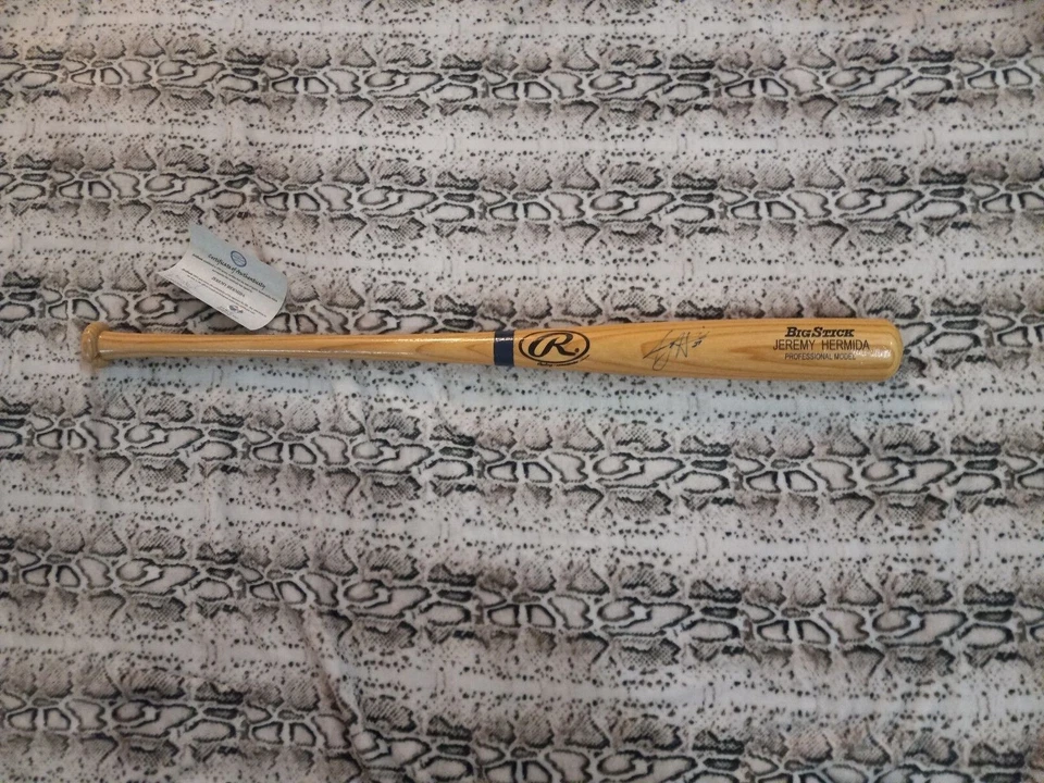JEREMY HERMIDA MURCIÉLAGO AUTÓGRAFO FIRMADO CERTIFICADO DE AUTENTICIDAD FLORIDA MIAMI MARLINS RED SOX ROJOS Foto 4 de 4