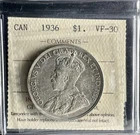 1936 Canada Silver Dollar $1 KEY DATE ROTATED DIES ICCS VF-30 – KM 31 George V