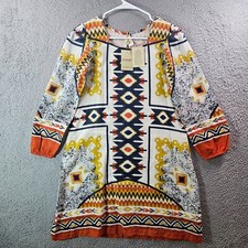 NWT Yo Baby Women Dress XS Geometric Aztec Print Multicolor Boho Preppy