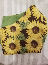 Reversible Adult sunflower mask w/ nose wire,elastic, filter pocket 100 cotton
