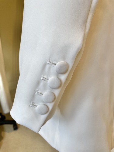 Trouser Suit XS White Bride Wedding Occasion Stunning By Malina Bridal RRP £920! - Picture 5 of 16