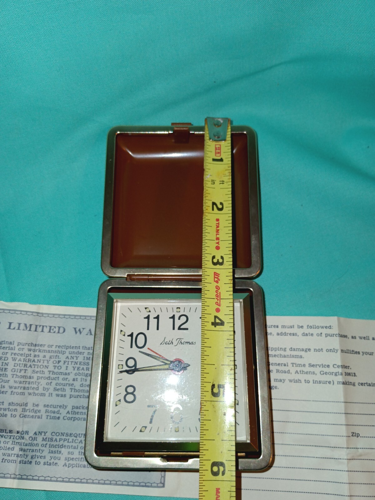 VINTAGE SETH THOMAS TRAVEL WIND UP ALARM CLOCK - WIth Book | eBay