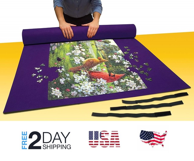 Large Puzzle Roll Up Felt Mat Storage 3000 Pieces Jigsaw 48 X 36