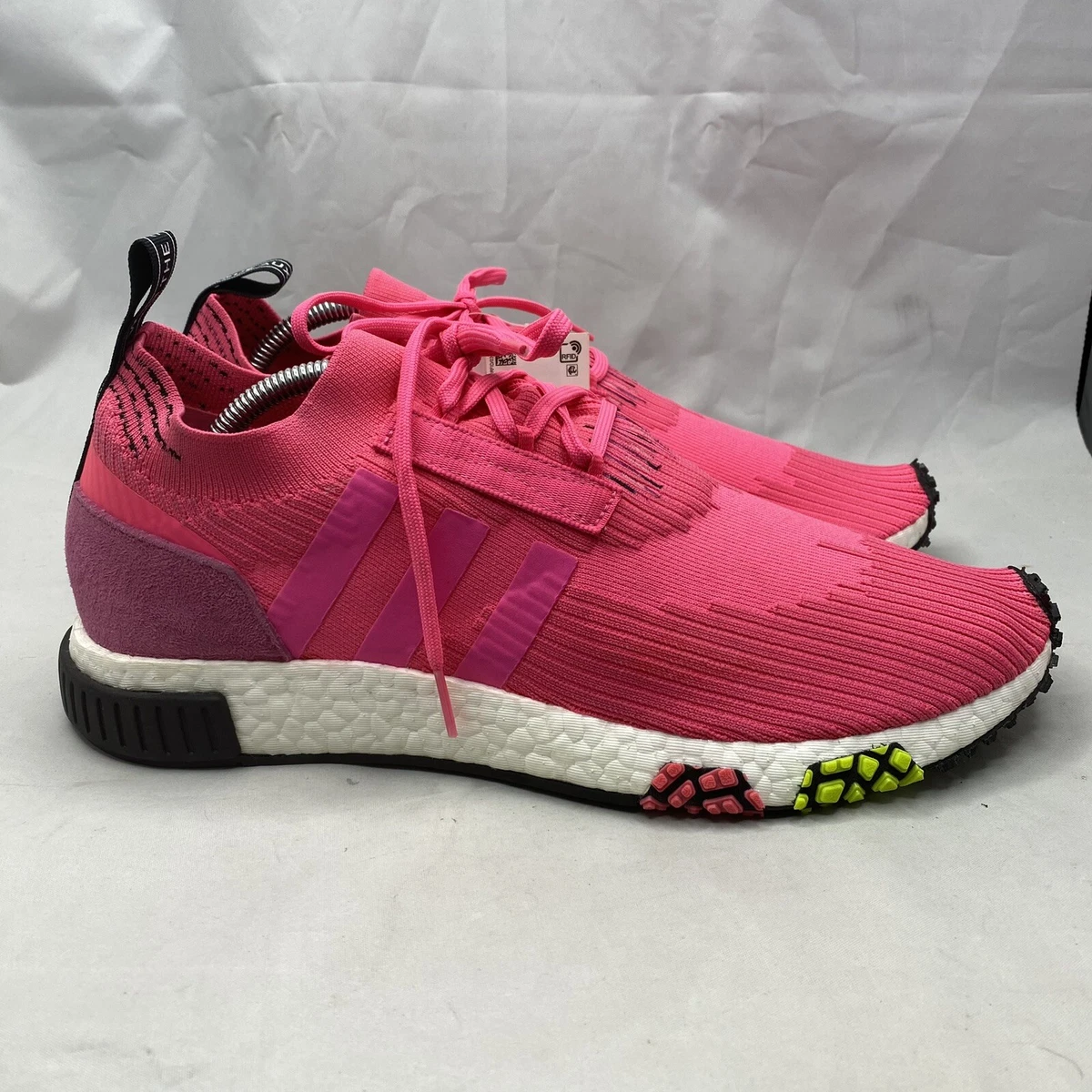 Adidas NMD Racer Primeknit Solar Pink White CQ2442 Running Shoes Mens Sz 11  NWT | eBay