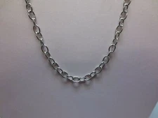 16 INCH STAINLESS STEEL SILVER  5MM CABLE LINK STUNNING  CHAIN NECKLACE