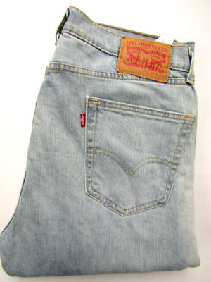 Levi's 505 Regular Straight Leg Herren Jeans W33 L29 Vintage Hellblau LEVF234