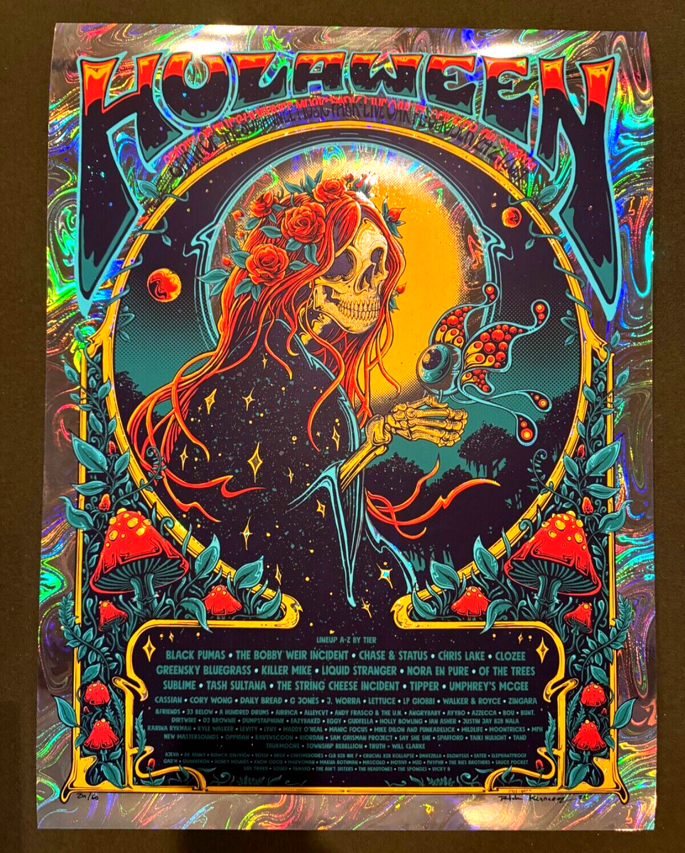 Suwannee Hulaween LAVA FOIL Poster Live Oak FL '24 AP S/N Kennedy