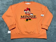NEW Walt Disney World Sweatshirt Adult Medium Orange Minnie Mouse Sweater Parks