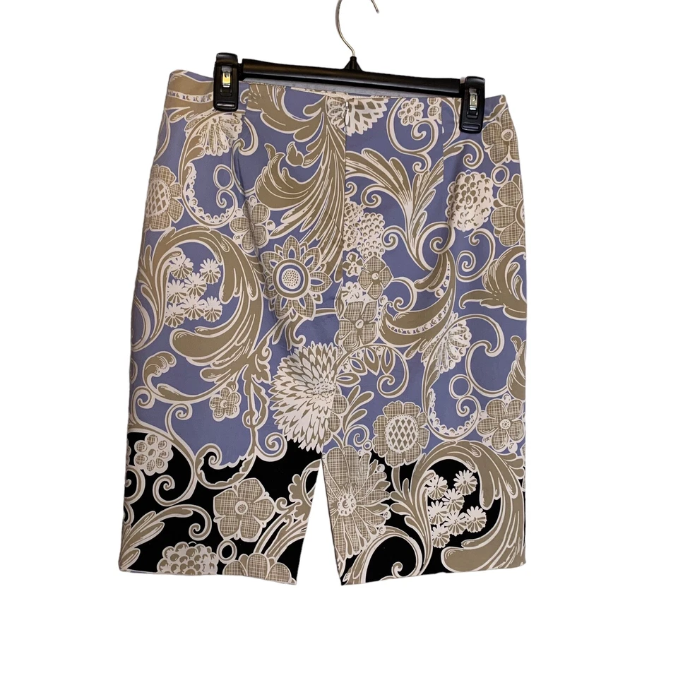 Falda Tahari Mujer 6 Paisley Floral Multicolor Completamente Forrada Carrera Foto 3 de 4