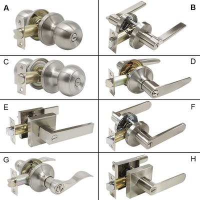 Brushed Nickel Interior Door Knobs Passage Privacy Lever Handle Backset 60 70mm Door Knobs Levers Home Garden