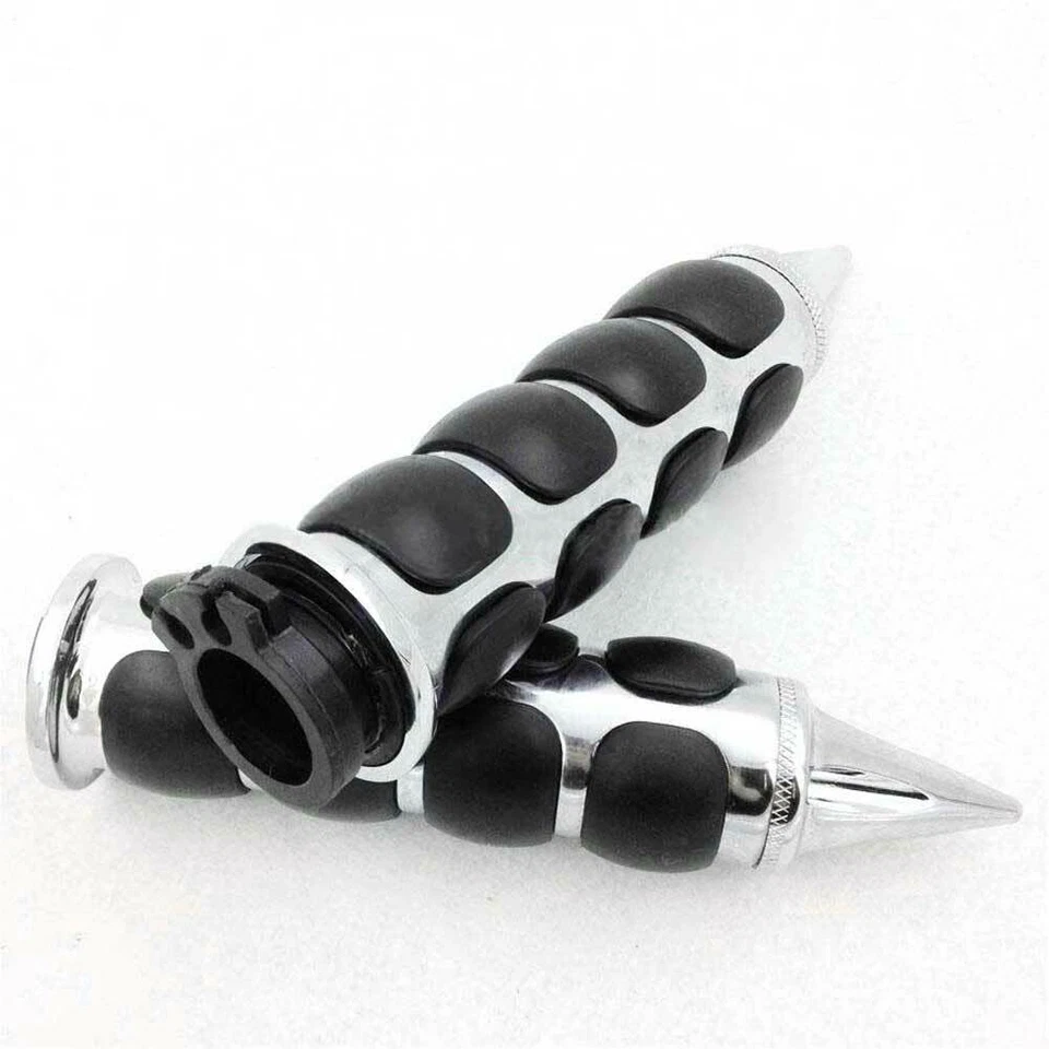 Empuñaduras de manillar cromadas para bicicleta de 7/8" para Kawasaki Ninja ZX6 ZX7 ZX9 ZX10 ZX12 ZX14 Foto 2 de 4