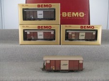 Bemo H0m 7450 100 Gedeckter Güterwagen Set 4-teilig der RhB in OVP