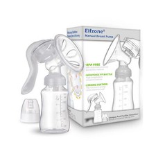 Manual Breast Pump, Adjustable Suction Silicone Hand Pump Breastfeeding, Smal...