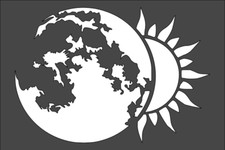 1- 5x8 inch Stencil, TC-21 Eclipse Moon Sun 6mil