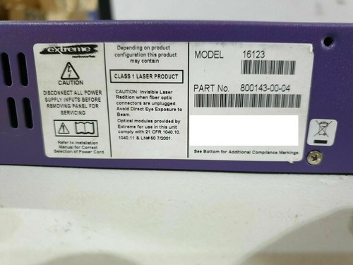 EXTREME NETWORK SUMMIT X450-24T 24 PORT SWITCH (800143-00-04) (UR) - Bild 5 von 6