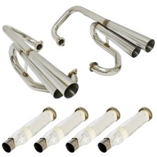 Empi 18-1047 Bugpack Mega escape doble de acero inoxidable con deflectores. Se adapta a Air-Cool
