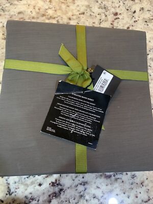 Michael Aram Striated Band California King Fitted Sheet -Charcoal. Brand New!