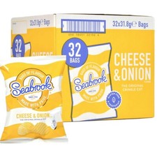 Seabrook Cheese & Onion Crisps - 32 x 31.8g (Full Box)