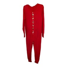 NEW Looney Tunes Union Suit Pajamas Red Christmas M/L Bugs Tweety Taz Peppe PJs
